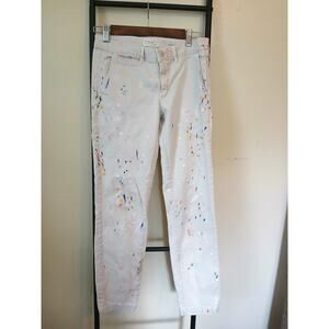 Chino by Anthropologie Khaki & Paint Splatter Relaxed Fit Pants w/ /Pockets 25